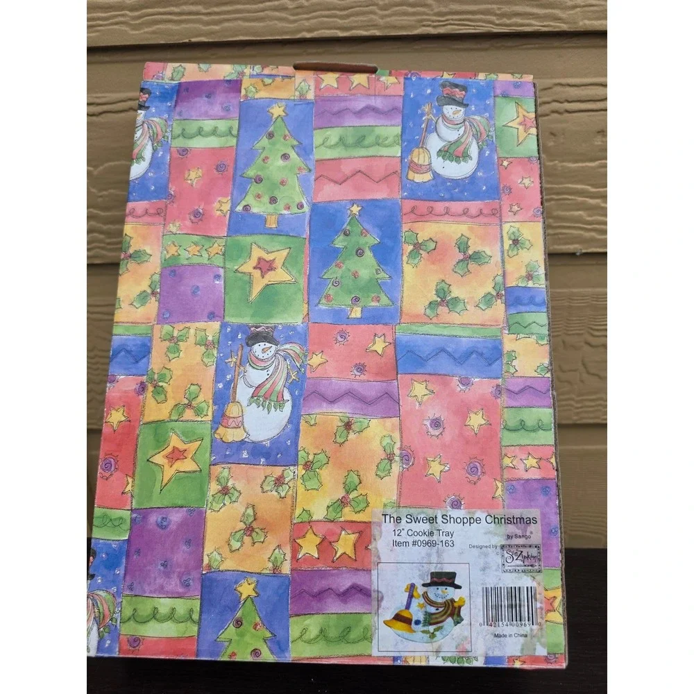 Sango The Sweet Shoppe Christmas Snowman Cookie Tray Sue Zipkin 12.5in Platter